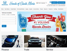 Tablet Screenshot of hondaofsantamaria.com